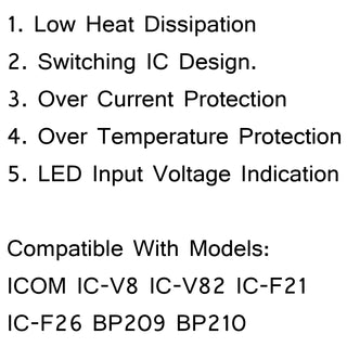 1x Car Charger Battery Eliminator Radio For ICOM IC-V8/V82/F21/F26 BP209 BP210