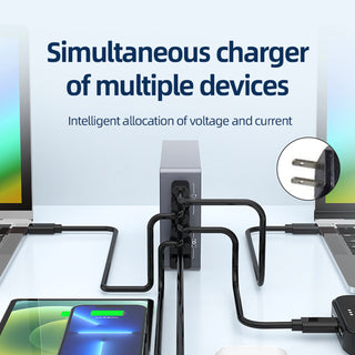 F8A Desktop Charging Station USB 6-Port Fast Charger PD100W Smart Charger US