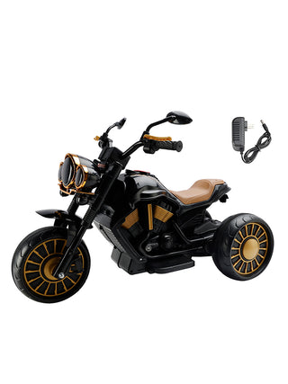 3 Wheel Kids Ride On Motorcycle Electric Dual Drive Toy Car With LED Light Black Toy