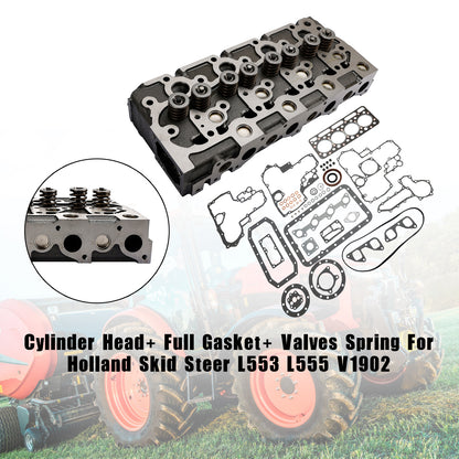 Aftermarket Cylinder Head & Gasket Kit for Kubota V1902 - Compatible with Bobcat, New Holland, Thomas, Scat Track