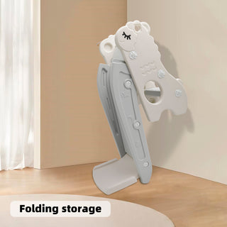 3In1 Kid Folding Slide With Climber,Basketball Hoop,Freestanding Slide Toy White Toy