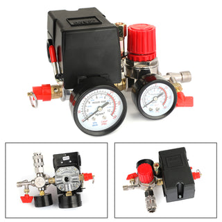 Air Compressor Pressure Switch Manifold Regulator Kit – 90-120 PSI, 1/4" NPT