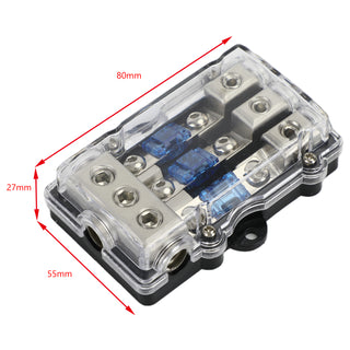 3 Way Car Mini ANL Blade Fuse Holder Stereo Audio 2 4 8 Gauge Distribution Block