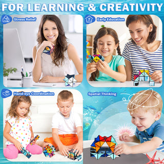 2 In 1 Ocean Style Star Cube Magic Cube Set For Kid And Adult Toy Ages 8-12