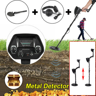Shovel + Headphone + Metal Detector Gold Digger Hunter Waterproof Deep Sensitive