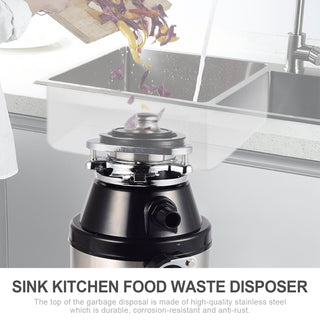 3/4 HP Garbage Disposal Food Waste Disposer with Plug