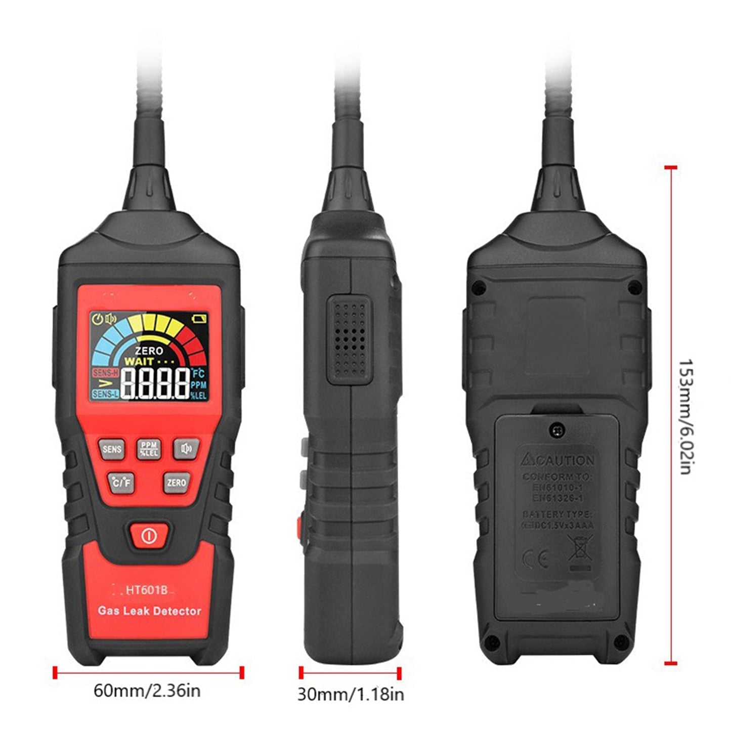 Gas Leak Detector Portable Combustible Gas Detector LCD Tester Visual Leakage Generic