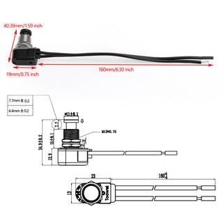 1pc Normally Open Momentary Self-resetting Push Button Reset Switch w/Wire Black