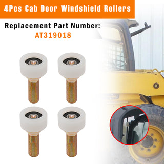 4Pcs Cab Door Roller AT319018 Fits For John Deere Skid Steer 240 250 260 270