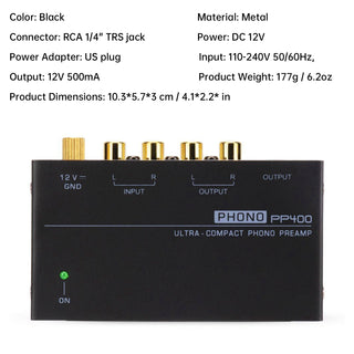 PP400 Ultra-Compact Phono Preamp Preamplifier Preamplificador Phono Preamp