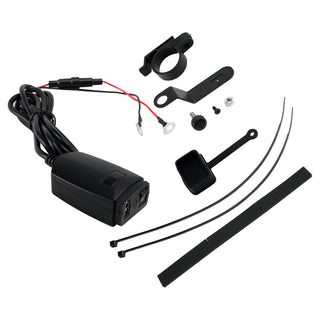 Motorcycle USB Super Fast Charger Handlebar Holder PD+QC3.0 Tpye-C Power Adapter