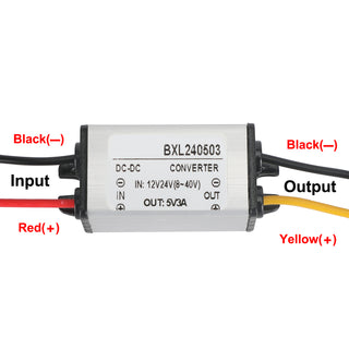 3A Waterproof DC/DC Converter Power Supply Regulator 12V/24V Step Down To 5V