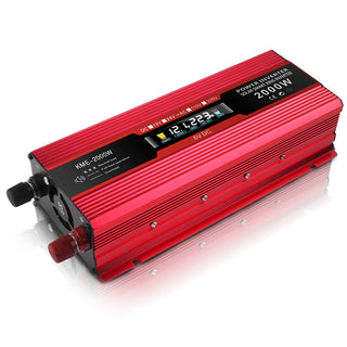 Car Power Converter Inverter DC 12V To AC 220V LCD 2000W  Charger LED Display