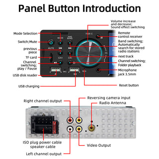 4.1" Single DIN Car MP5 Player Touch Screen FM Stereo Radio Bluetooth + Camera