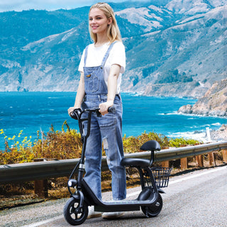 3-Speed Adjustable 12.43-Mile Range Electric Scooter with Seat for Kids Neon Lights Up to 11 MPH Electric Scooter for Kids Ages 4-10