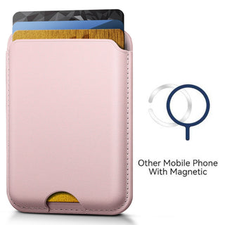 Magnetic Card Holder MagSafe Wallet 3 Card Holder RFID Protection iPhone Wallet Magnetic Strength Vegan Leather for iPhone 17/16/15/14/13/12 Series and Selected Samsung Devices