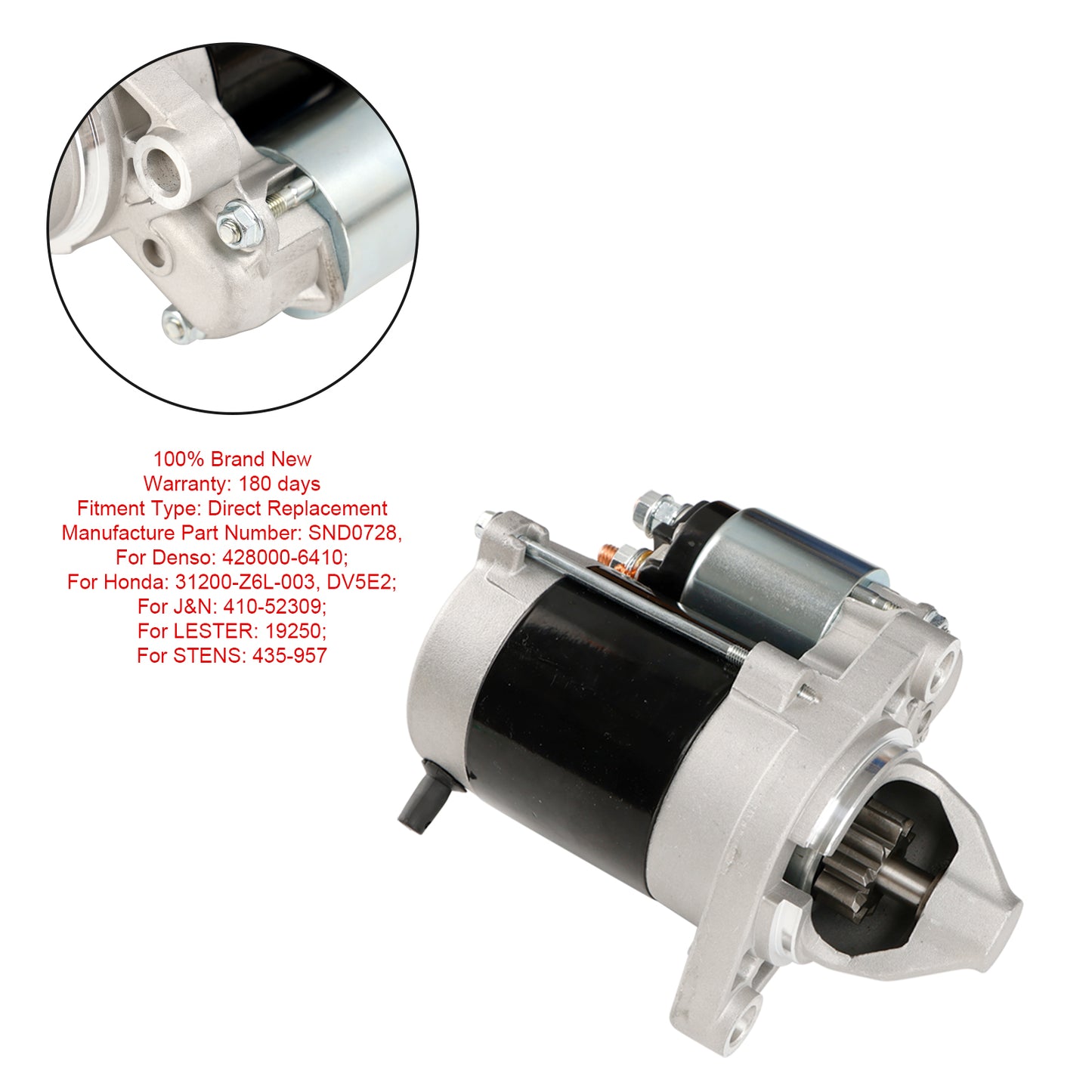 Starter Motor 428000-6410 fit Honda GX630 GX660 GX690 Engine 31200-Z6L-003