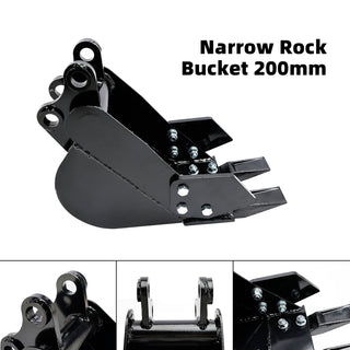2-Teeth Trenching Bucket For Mini Excavator Attachment Narrow Rock Bucket 200mm
