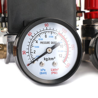 90-120 PSI Air Compressor Pressure Switch & Manifold Regulator with Gauge