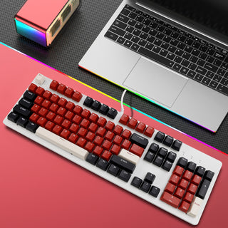 104Key Wired Mechanical Linear Switch Gaming Keyboard With Blue Switch RGB Light