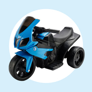 3Wheel 6V Kid Ride On Motorcycle Electric Toy With Remote Control LED Light Blue