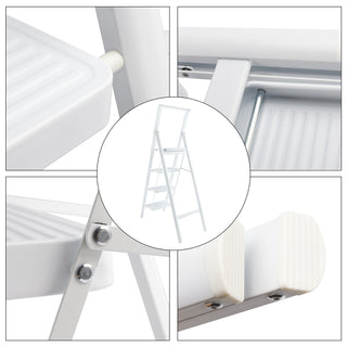 4 Step Ladder, Foldable Step Stools for Adults Anti-Slip Pedal, Lightweight