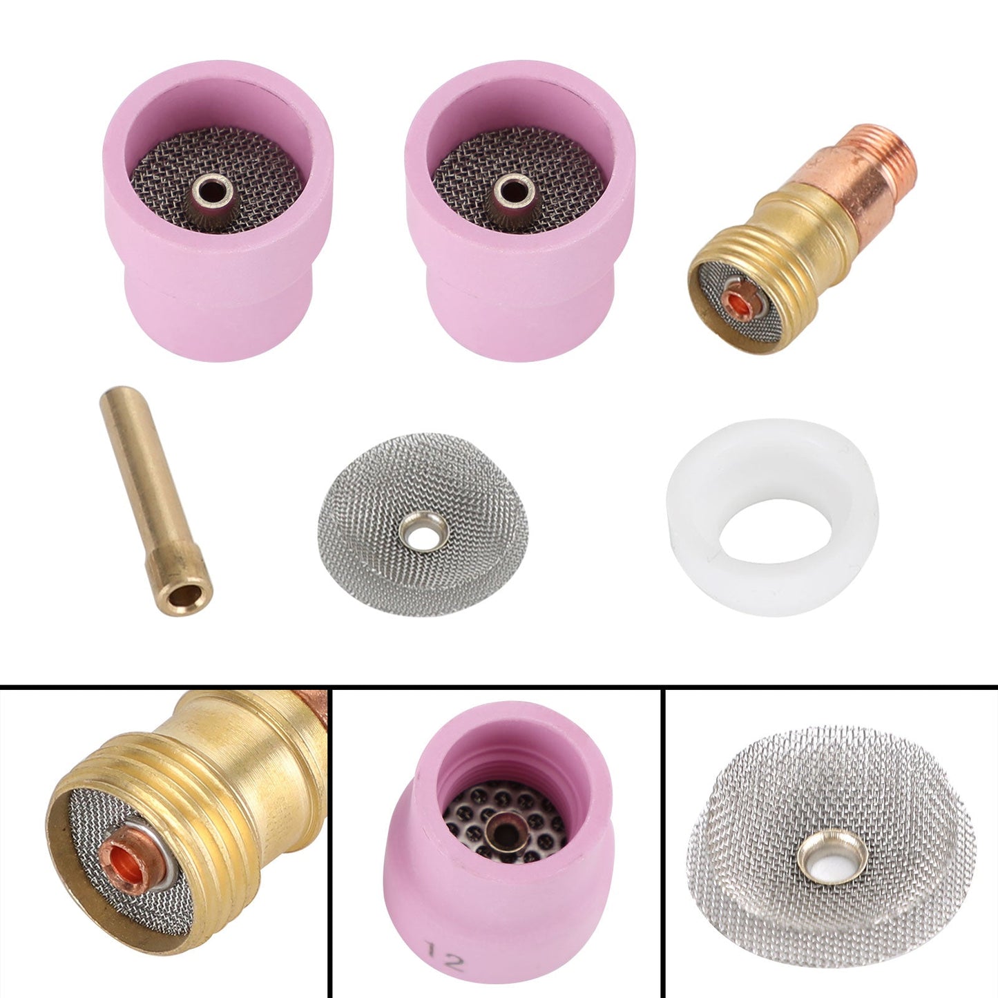 #12 Ceramic Glass Cup Complete Kit For Wp-17 18 & 26 Series Tig Torches Generic