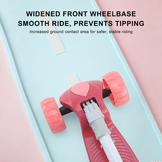 2-in-1 Kids Scooter with Foldable Seat & LED Wheels – 3-Wheel Adjustable (Pink)