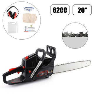 Gasoline Chainsaw – 62CC 52Cc, 2 KW- Sawing Cutting Pruning and Trimming Wood Powered Engine 2 Cycle