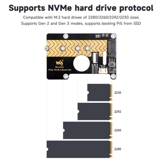 PCIE to M.2 Rotor 8Gbps Transmission Raspberry Pi5 Expansion Board M.2 Interface