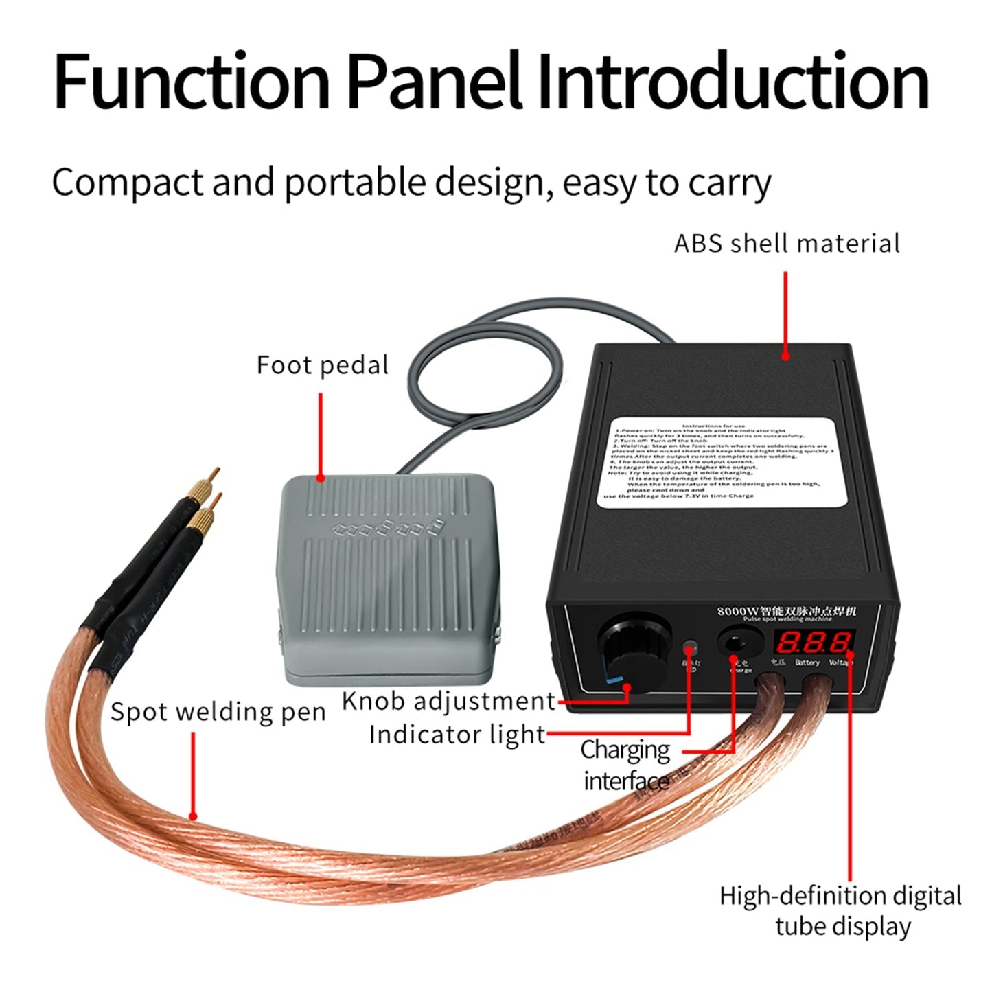 8000W Mini Spot Welder Machine DIY Kit 18650 Battery Spot Welding Pen Tools Generic