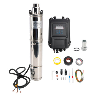 3" 60V 1KW MPPT Screw Solar Bore Pump Submersible Deep Well Hole Steel Head 160M3" 60V 1KW Deep Well Solar Submersible Bore Hole Water Pump Head 160M