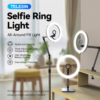 Mobile Video Live Broadcast Bracket Ring Fill Light Three Levels Remote Controll