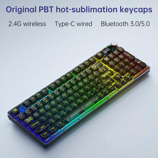 98-Key 2.4G Wireless Bluetooth Three-Mode Mechanical Keyboard DIY Customized RGB