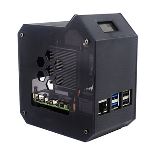 Raspberry Pi 5th Vertical Tower Fan Set w 0.96 inch OLED Screen Radiator Shell