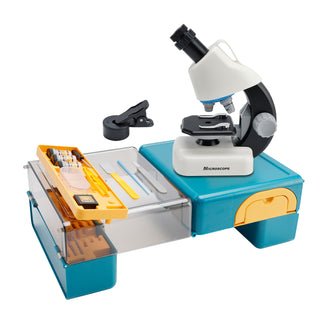 Handheld Microscope LED 100X-1200X Magnification Science Toys Kit For Kid White