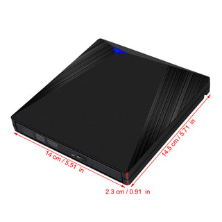 Usb3.0 Type-C External Dvd Rw Cd Drive Player Burner For Laptop Pc Mac Blk