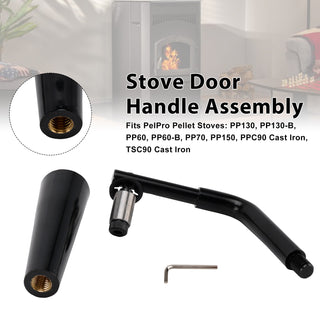 Quadra-Fire Stoves Outfitter-I/II Threaded Door Handle Assembly for PelPro Stoves PP60 PP70 PP130 PP150 PPC90 TSC90 Pleasant Hearth Stoves PH35PS PH50CABPS PH50PS # SRV7093-024D