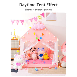 Mesh Window Portable Children’s Playhouse with Carry Bag Pink Assembly Tent with Metal Frame Kids Indoor Play Tent for Boys & Girls Optional Star Lights & Mat