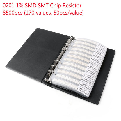 8500PCS 0201 1% SMD Chip SMT Resistor 170 Values Sample Book YAGEO DIY Kits Generic