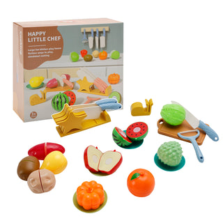 21Pcs Cutting Play Food Pretend Food Fake Food Vegetable Fruits Toys Set For Kid