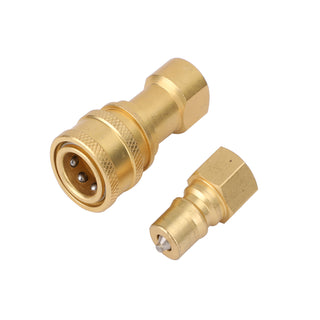 1 Sets 1/4" NPT ISO 7241-B Quick Disconnect Hydraulic Couplings/Couplers Brass