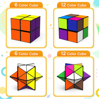 2 In 1 Multicoloured Star Cube Magic Cube Set For Kid And Adult Toy Ages 8-12