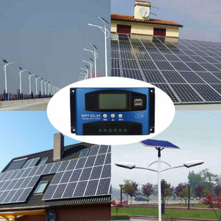Auto Focus Tracking 12V/24V Solar Panel Regulator 30-100A MPPT Charge Controller