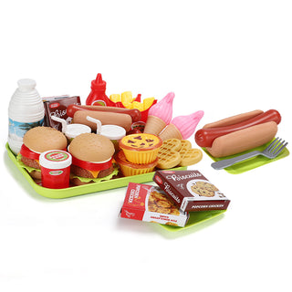 30 Pcs Play Food Pretend Toys Kitchen Set Pretend Food Children Toy Set For Kids