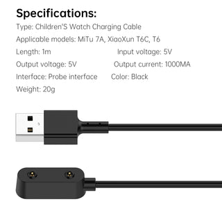 Xiaoxun T6C Wireless Charging Cable Phone Watch T6 Magnetic Charger For MiTu 7A
