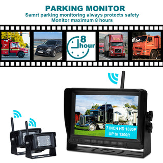 7 inch Display Wireless AHD 1080P Rear View Backup Camera Kit for Truck Trailer