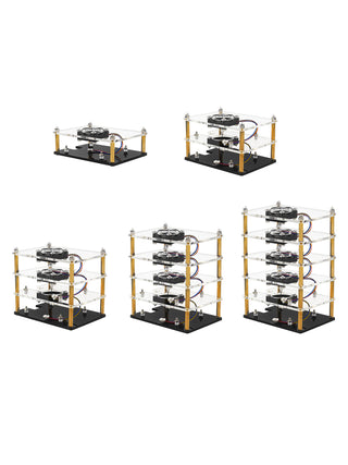 Multi-Layer Acrylic Shell Raspberry pi5 Transparent Protective Case Cooling Fan