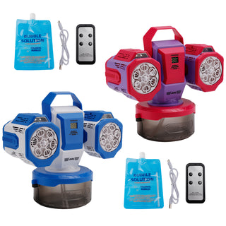 Rechargeable Bubble Machine With Light 360°Rotation Remote Control Outdoor Event