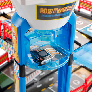 Intelligent Electric City Seven Floor Track Parking Lot Toy With 4 Cars For Kid Toy